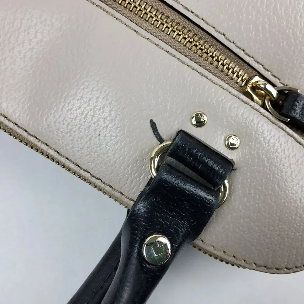 Kate Spade NY Domed Two Tone Leather Satchel Handbag Purse